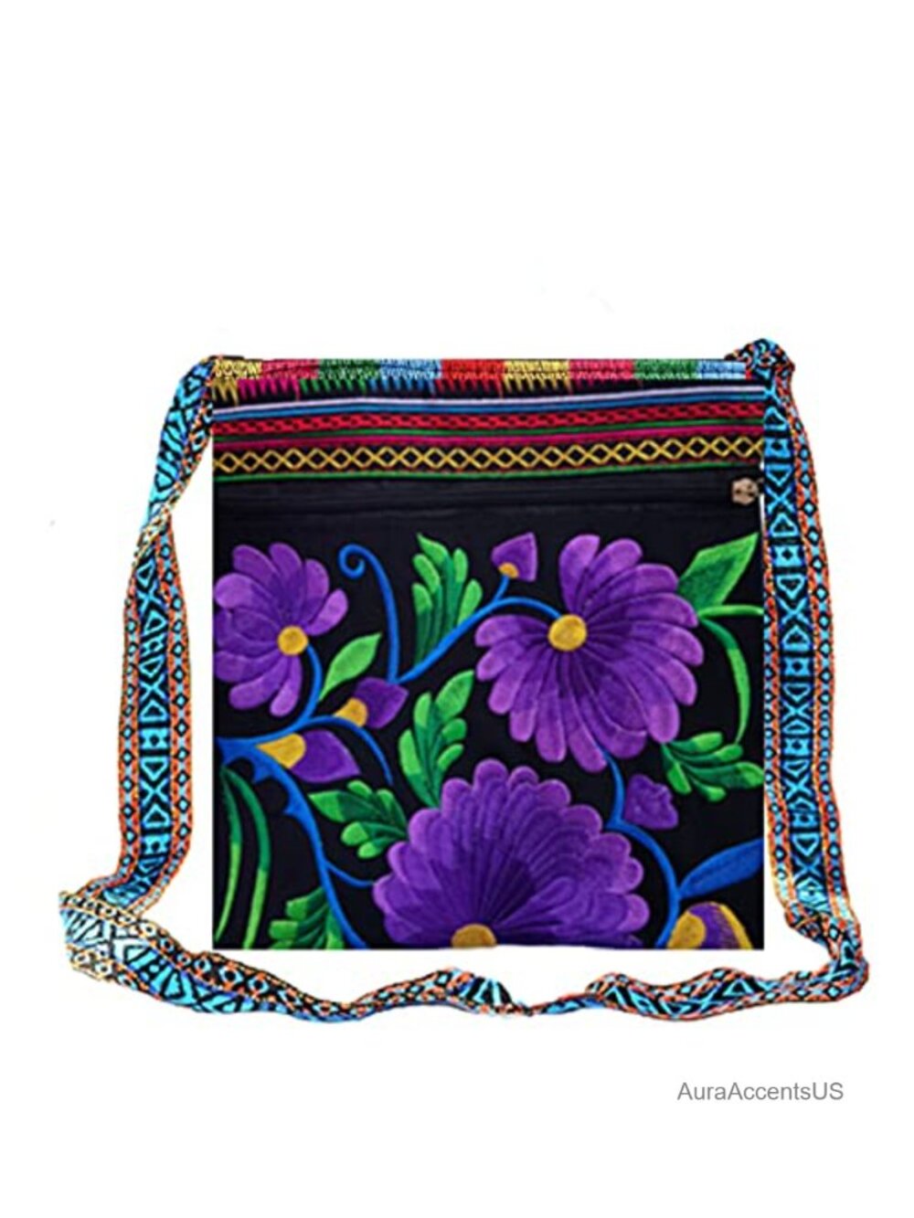 PHEVOS Embroidered Crossbody Shoulder Bag Boho Purse for Women